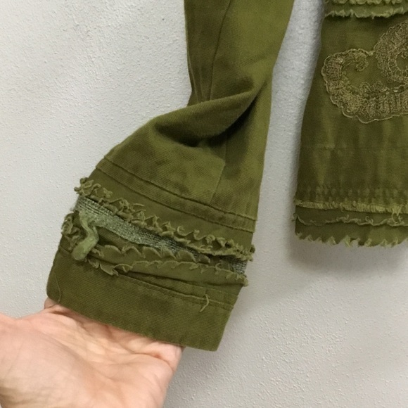 Wet Seal Y2K Fairy Embellished Blazer Jacket Raw Hem Collar Trim - Picture 5 of 6